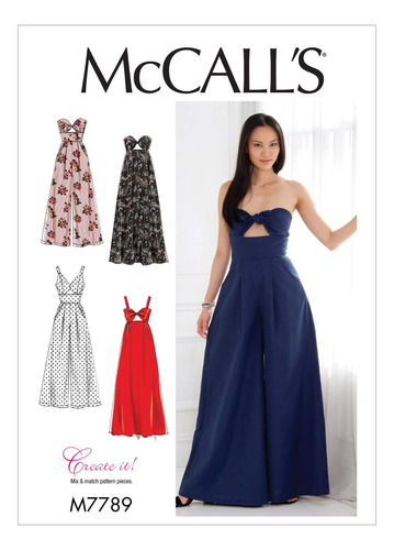 Mccall's Patterns M7789 Patron Costura Para Vestido Traje E5