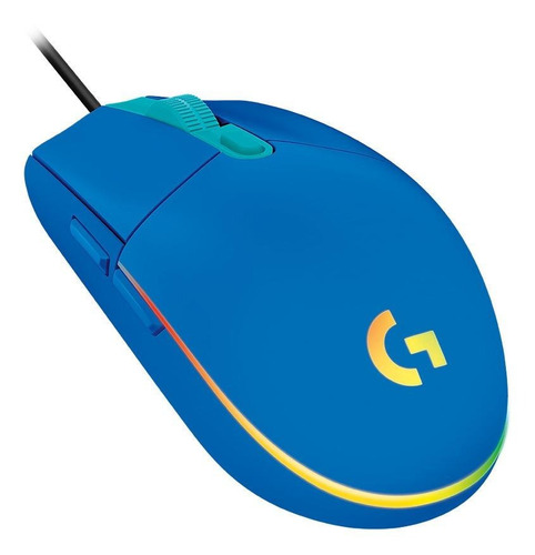 Imagem 2 de 3 de Mouse para jogo Logitech G Series Lightsync G203 azul