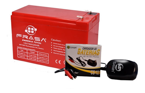 Bateria Para Carro Montable 12v 7a Con Cargador Cs12