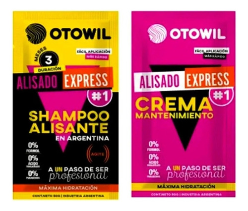 Otowil Shampoo Alisante Express 50g + Crema Mantenimiento