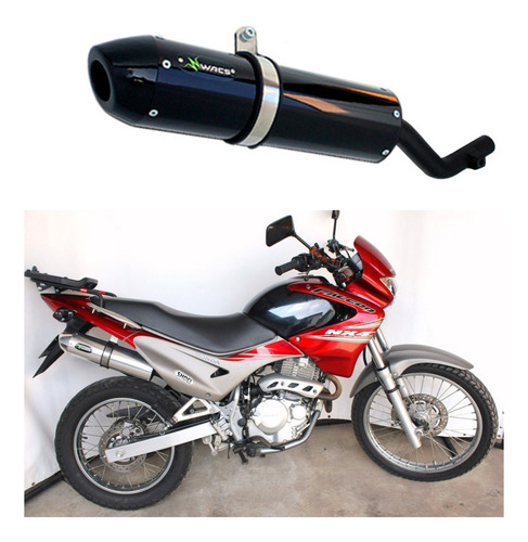 Escapamento Nx 4 Falcon - 06/08 - Honda Preto Mod. Tyranno