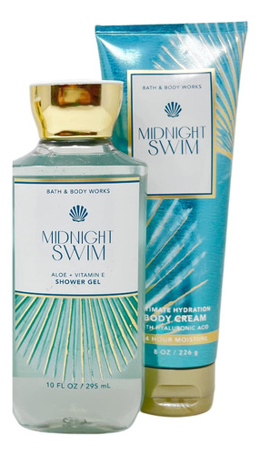 Bath And Body Works Fragancia Midnight Swim 2 Pz Crema Y Gel