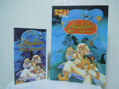 Aladdín Y Los 40 Ladrones Vhs Con Cuento, Clásicos Disney (Usado)