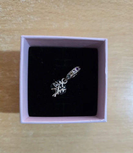 Dije Charm Colgante Árbol De Unión Cristal De Murano Plateado