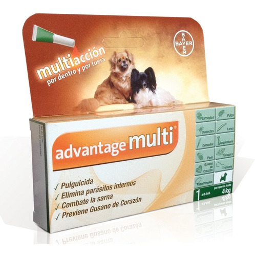 Imagen 1 de 2 de Advantage Multi® Antipulgas Parásitos Canino Hasta 4 Kg