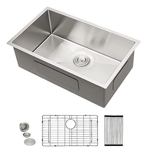 Donsdey - Fregadero De Cocina De 27 X 18 Pulgadas, De Acero 