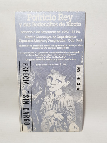 Imagen 5 de 6 de Patricio Rey Redonditos De Ricota Antiguas Entrada Mag 58921