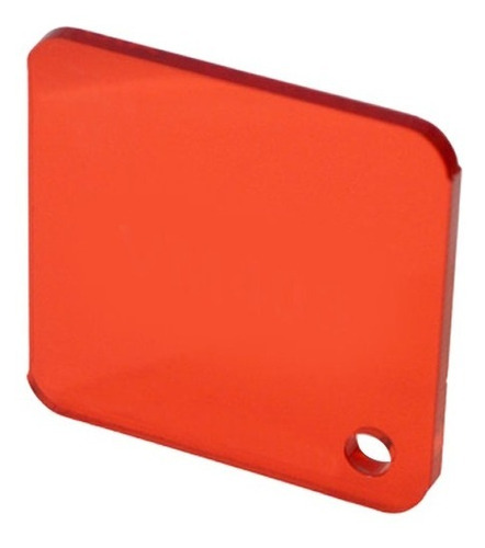 Acrílico Vermelho Transparente 100% Puro 100x50cm 2mm Fabric
