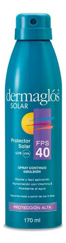 Protector Solar Dermaglós Spray Factor 40 170ml.