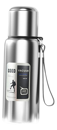 Botella De Agua Aislada, Taza Térmica, 600 Ml Plateado