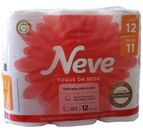Papel Higiênico Neve F.dupla Lv12pg11 T.seda Neutro 30metros