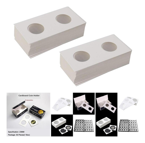 100/set Cartón Grueso Monedero 2x2 Almacenamiento
