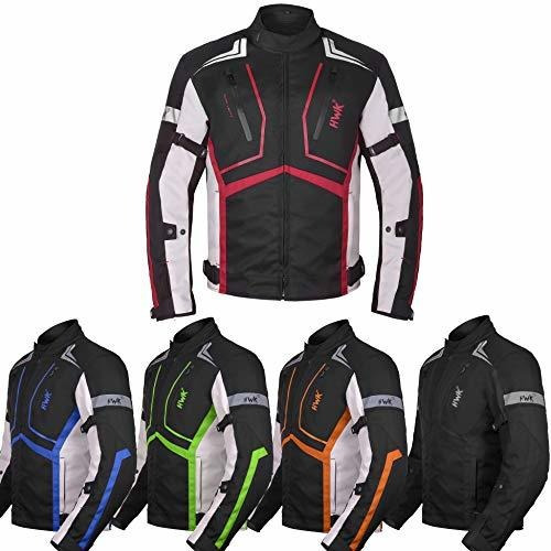 Chaqueta Motociclista Hombre Textil Impermeable (roja, Xl)