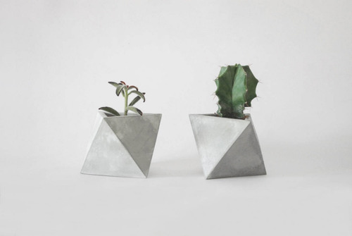Imagen 2 de 6 de 3 Macetas Cemento Concreto Geometricas Minimalista X 3unid