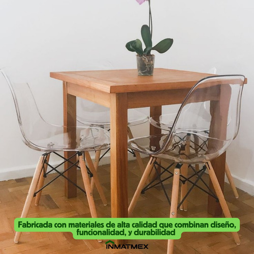 Silla Tipo Eames Moderna Transparente Oficina 2 Pza
