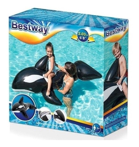 Orca Ballena Flotador Inflable Pileta Colchoneta Juego