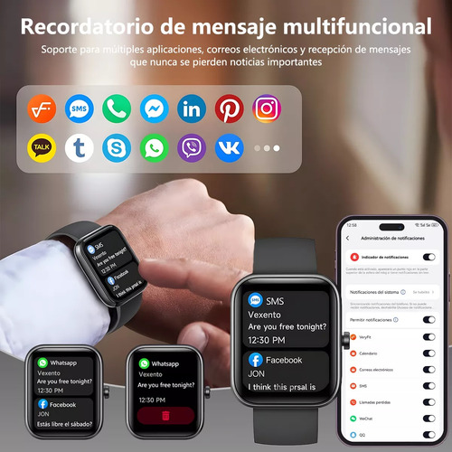Smartwatch Reloj Inteligente Llamada Deportivo Asistente Voz Dianxian H9 Negro
