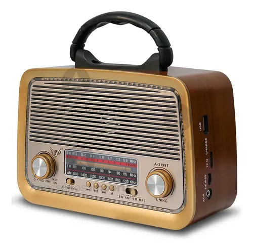 Caixa De Som Retro Bluetooth Radio Fm Usb Vintage Lanterna Cor