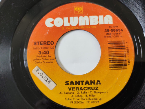 Vinilo Single De Santana Veracruz ( D-87