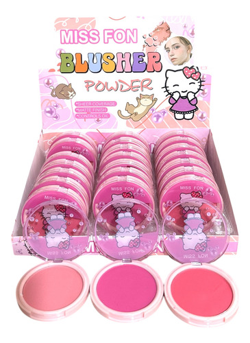 Pack 3 Rubores De Maquillaje Colorete Blush Hello Kitty