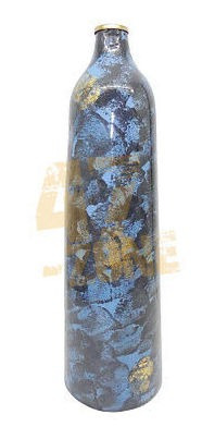 Glass D6.5x20  Vase Gold And Blue Indoor Outdoor Home De Ggz