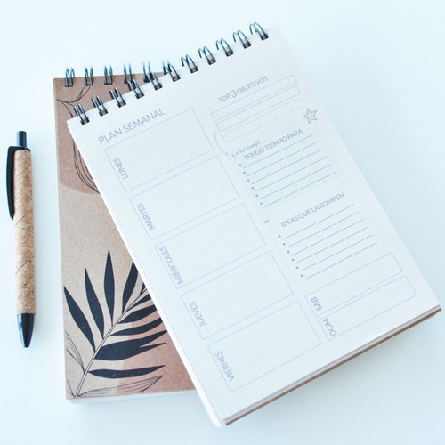 Cuaderno Libreta Anotador Ecológico A5 110 Hojas Con Agenda