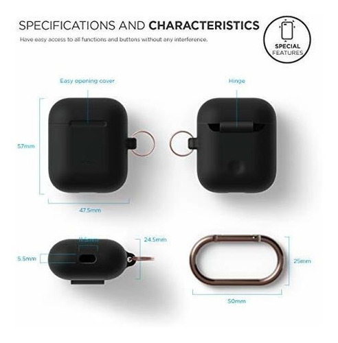 Funda Para AirPods De Silicona Flexible En Color Negro