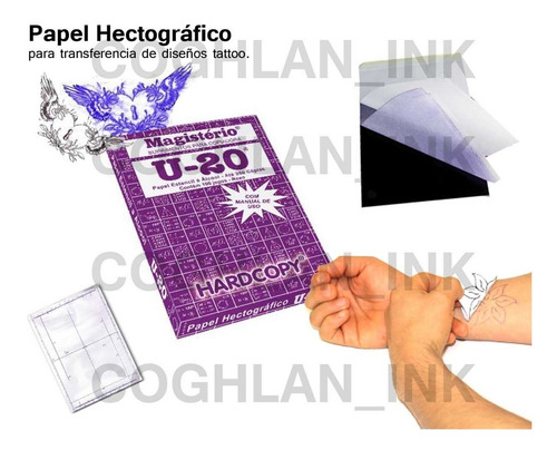 Papel Hectográfico Tattoo Transfer X 5 Tatuajes Tatuar