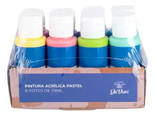 Kit X 8 Pintura Acrílica Da Vinci 59 Ml Metal, Pastel, Neón Color Pastel