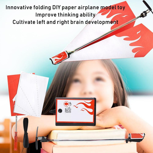 Imagen 7 de 10 de Avión De Papel Eléctrico Para Niños Motor Plegable Innovador