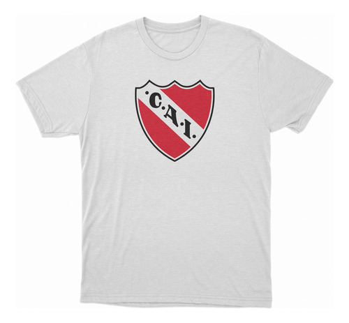 Remera  Independiente Logo En El Pecho Color Blanca