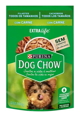 Dog Chow Sachê Cão Filhote Carne 100g