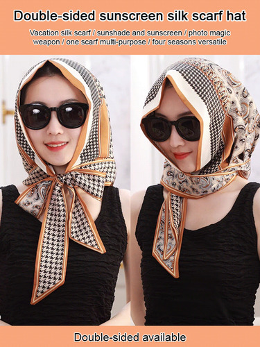 Gorra Con Capucha Y Sombrero Para El Sol, Tela De Seda De Al