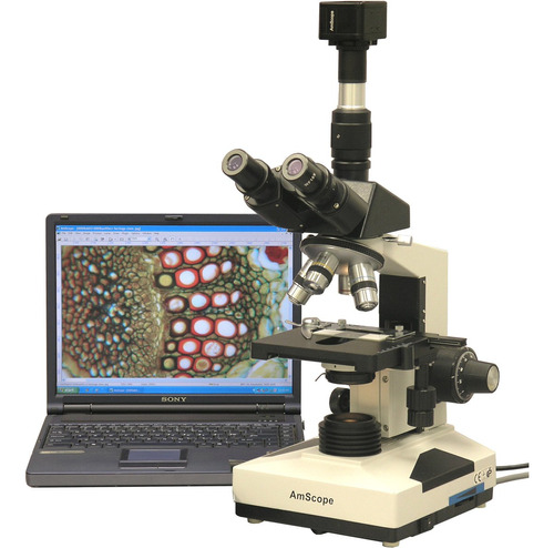 Microscopio Trinocular Veterinario De La Clínica Del Labor.