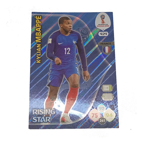 Carta Kylian Mbappe Adrenalyn Mundial Rusia 2018 Rising Star Kylian Mbappé Rising Star