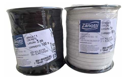 Elástico Para Máscara 200 Metros - 100m Preto E 100m Branco