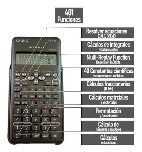 Calculadora Científica Casio Fx-570 Ms 401 Funciones