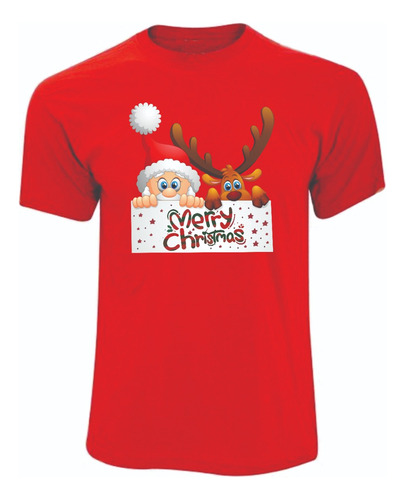 Camisetas Navidad Papá Noel Santa Reno Merry Christmas M4 Jk