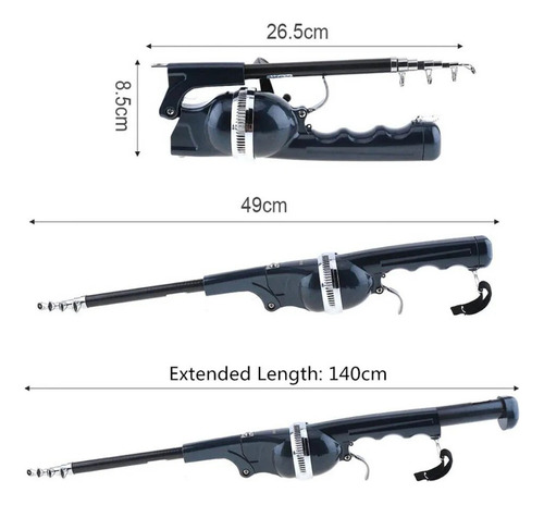 Conjunto De Carretel De Pesca Embutido Com Vara De Pesca Mar