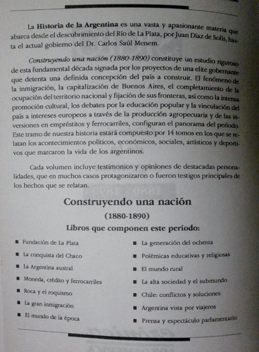 Historia Argentina 1880-90: Generacion Del Ochenta (o Canje) (Usado)