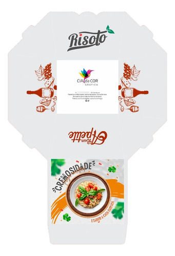 Embalagem Caixa Box Para Comidas Impermeavel 760ml 100un Risoto