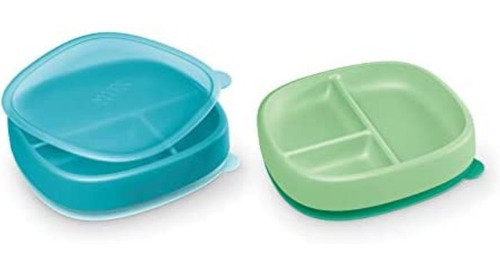 Set De Platos Para Niños Marca Nuk Con Tapa