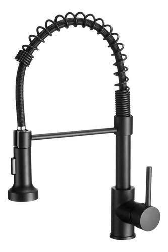 Grifo Griferia Cocina Gourmet Extensible Extraíble Rociador Acabado Mate Color Negro