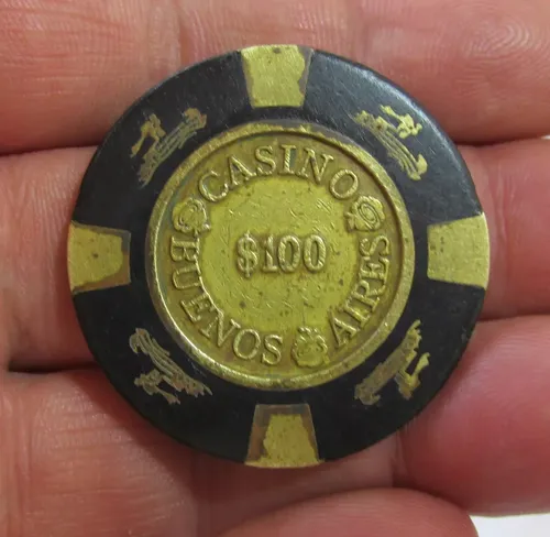 Antigua Ficha Casino Buenos Aires, De Bronce, 100 Pesos (Usado)