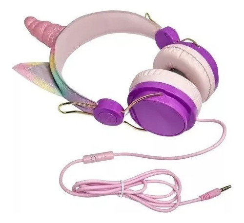 Auriculares Unicornio Cableado Arcoiris Infantil Niños 1,2m