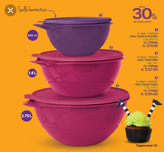 Ultra Tazon Chico Tupperware Recipientes Para Batir en Mercado Libre México