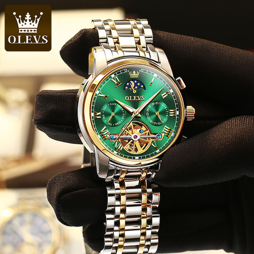 Relojes Mecánicos Automáticos Olevs Luminous Color Del Fondo Silver Golden Green
