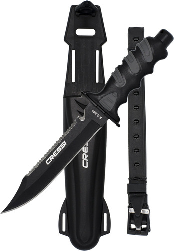 Cressi - Cuchillo Gigante, Color Negro Y Plateado