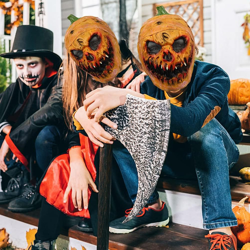 Halloween Espeluznante Máscara De Cabeza De Calabaza