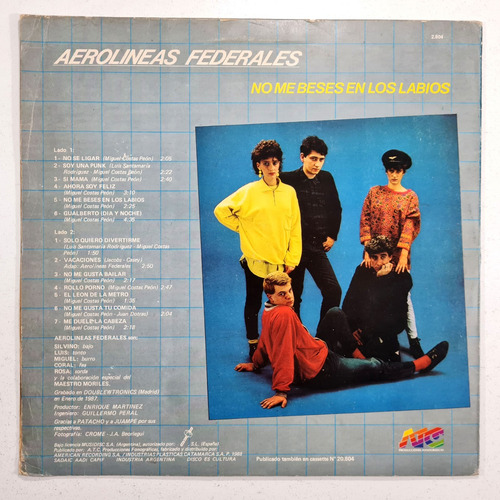 Aerolineas Federal No Me Beses 1988 Arg Test Pressing Vinilo (Usado)